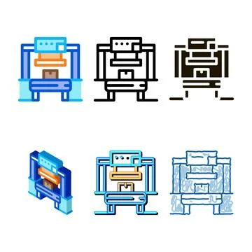 Manufacturing multipack factory tool icon vector outline Stockillustratie