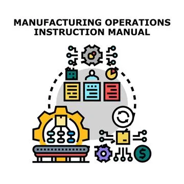 Manufacturing operations instruction manual process management system Stockillustratie
