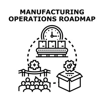 Manufacturing operations roadmap development process planning Stock Illustration