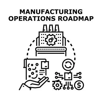 Manufacturing operations roadmap planning and strategy Stock Illustration