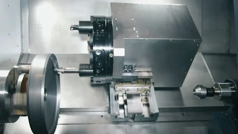 Manufacturing a Part on a Machine Tool Stock Footage 123002895