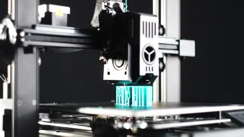 Manufacturing parts on a 3D printer, the latest technologies. Stock Footage 314462225