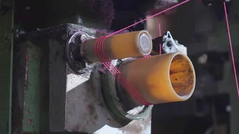 Manufacturing Pink Threads in Machine Tool Stock Footage 137771445
