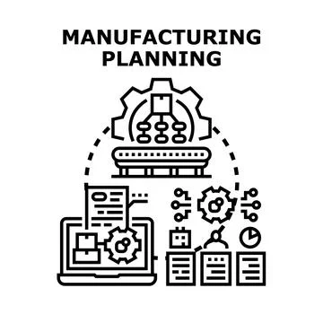 Manufacturing planning process engineering development Stock-Illustration