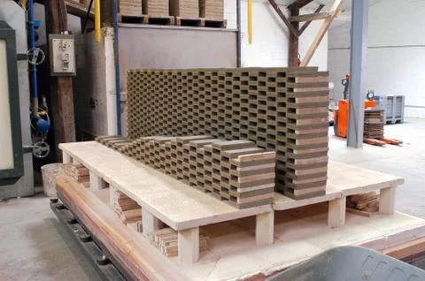 Manufacturing plant of bricks Stock Photos