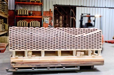 Manufacturing plant of bricks Stock Photos