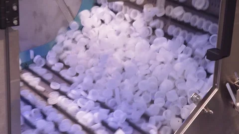 Manufacturing Plastic Bottle Caps Stock Footage 126168737