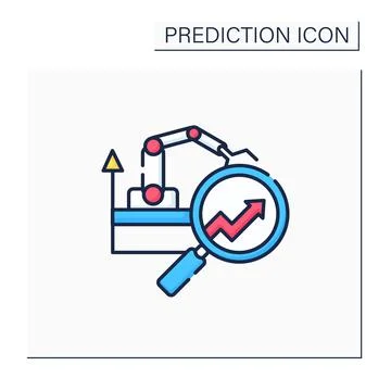 Manufacturing predictive analytics color icon Illustrazione stock