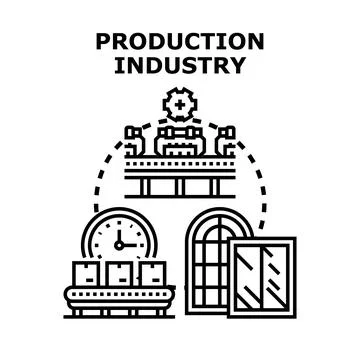 Manufacturing process and industry production line concept イラスト素材