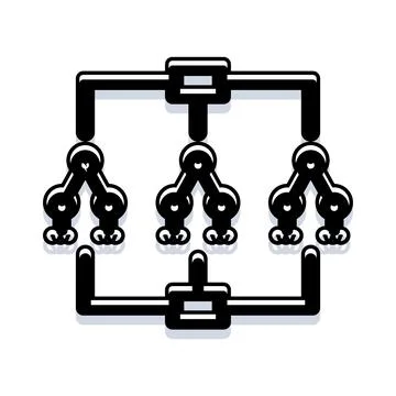 Manufacturing process with automation robotics abstract icon 스톡 일러스트