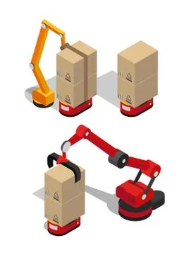Manufacturing Process of Boxes Vector Illustration Illustrazione stock