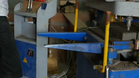 Manufacturing process of concrete road surface in the form of brick Stock Footage 95434773
