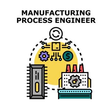 Manufacturing process engineer directing industrial production process 库存插图