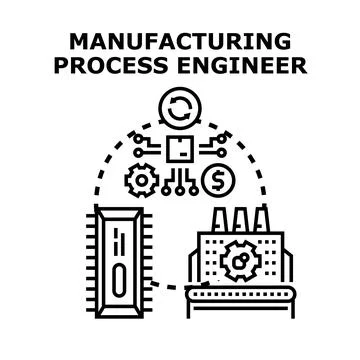 Manufacturing process engineer directing industrial production process 库存插图