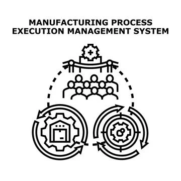 Manufacturing process execution management system concept vector イラスト素材
