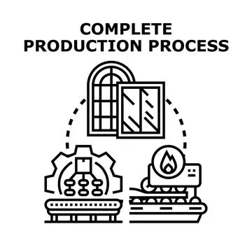 Manufacturing process of goods and products Stock Illustration