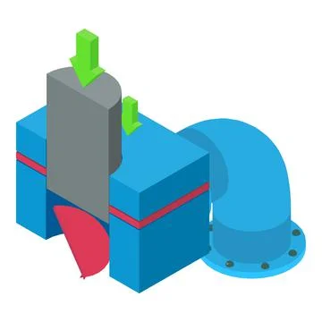 Manufacturing process icon isometric vector. Blanking machine semicircular pipe イラスト素材