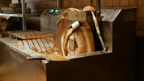 The manufacturing process of natural chocolate. Small factory. Stock Footage 94673724