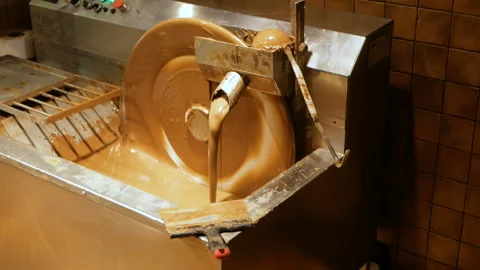 The manufacturing process of natural chocolate. Small factory. Stock Footage 94675120