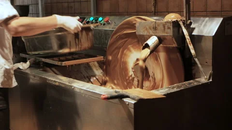 The manufacturing process of natural chocolate. Small factory. Stock Footage 94675394