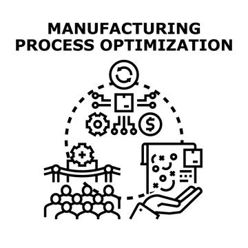 Manufacturing process optimization vector creating production efficiency Stock Illustration