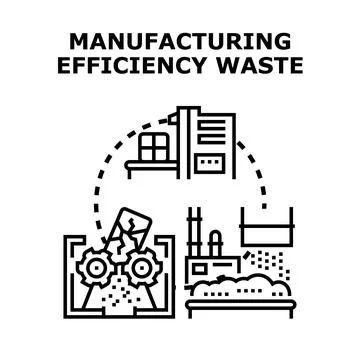 Manufacturing process optimizing efficiency and reducing waste Stock Illustration