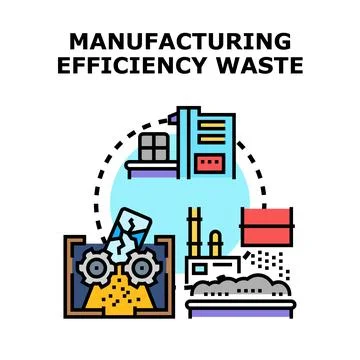 Manufacturing process optimizing efficiency and reducing waste Stock Illustration