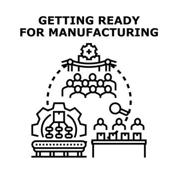 Manufacturing process preparation and production launch development Иллюстрация