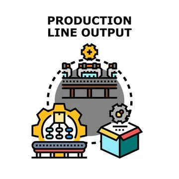Manufacturing process production line output management concept Illustrazione stock