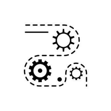 Manufacturing processes black icon, vector sign on isolated background Illustrazione stock