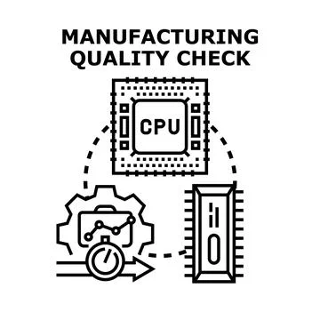 Manufacturing quality check process concept illustration Stock Illustration