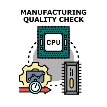 Manufacturing quality check process concept illustration Stock Illustration