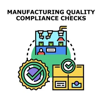 Manufacturing quality compliance checking and control process Stock Illustration