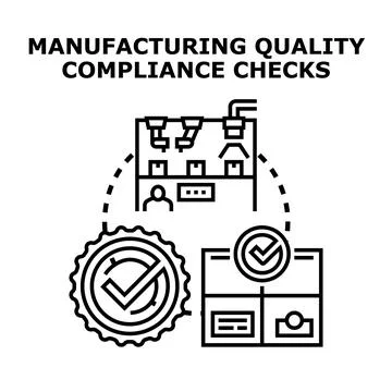 Manufacturing quality compliance checking and control process Stock Illustration