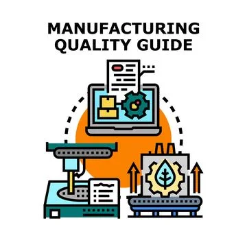 Manufacturing quality guide system creating efficient production Illustrazione stock