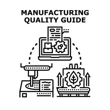 Manufacturing quality guide system creating efficient production Stock Illustration