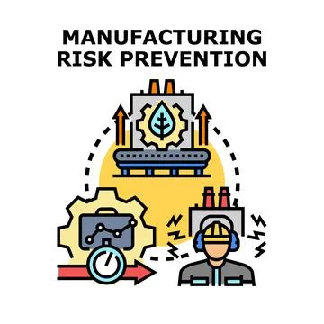Manufacturing risk prevention concept vector illustration Stock Illustration