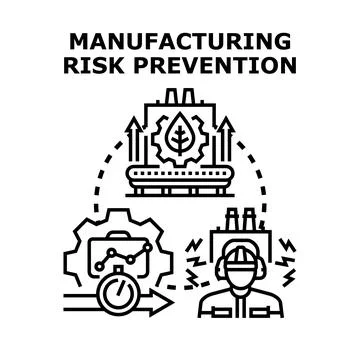 Manufacturing risk prevention concept vector illustration Stock Illustration