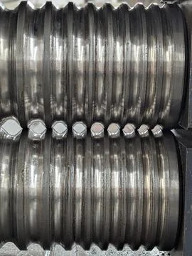 Manufacturing Rollers Featuring Profile Grooves And Polished Finish Stock Photos