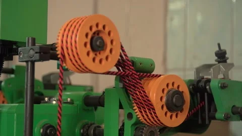 Manufacturing Rope in Machine Tool Stock Footage 137772246