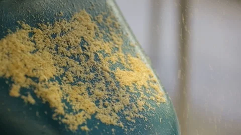 Manufacturing: sawdust floating from machine tool Stock Footage 97982099