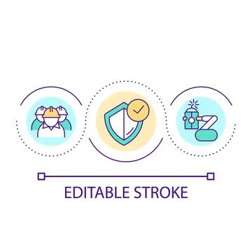 Manufacturing security loop concept icon Stock Illustration