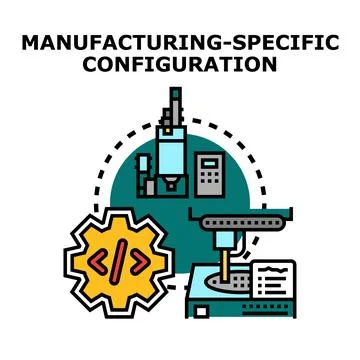 Manufacturing specific configuration process automation concept Illustrazione stock