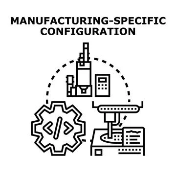 Manufacturing specific configuration process automation concept Stock Illustration