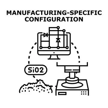 Manufacturing specific configuration process control technology Illustrazione stock