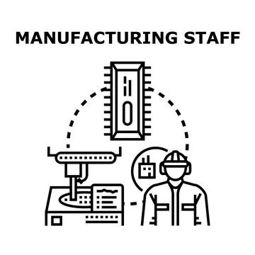 Manufacturing staff operating high technology production process 스톡 일러스트