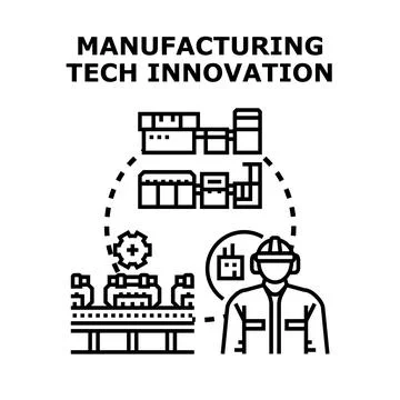 Manufacturing technology innovation process concept illustration Stock Illustration