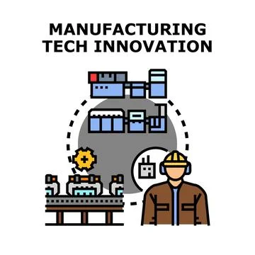 Manufacturing technology innovation process concept illustration Stock Illustration