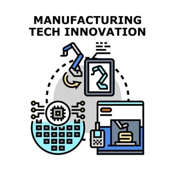 Manufacturing technology innovation process development concept 스톡 일러스트