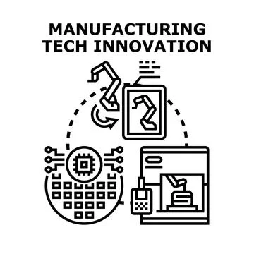 Manufacturing technology innovation process development concept Stock Illustration